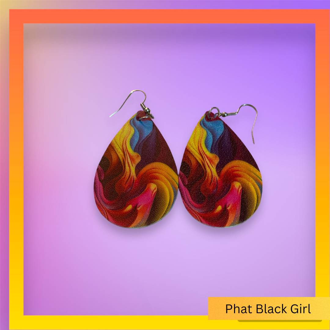 Leather Teardrop Earrings