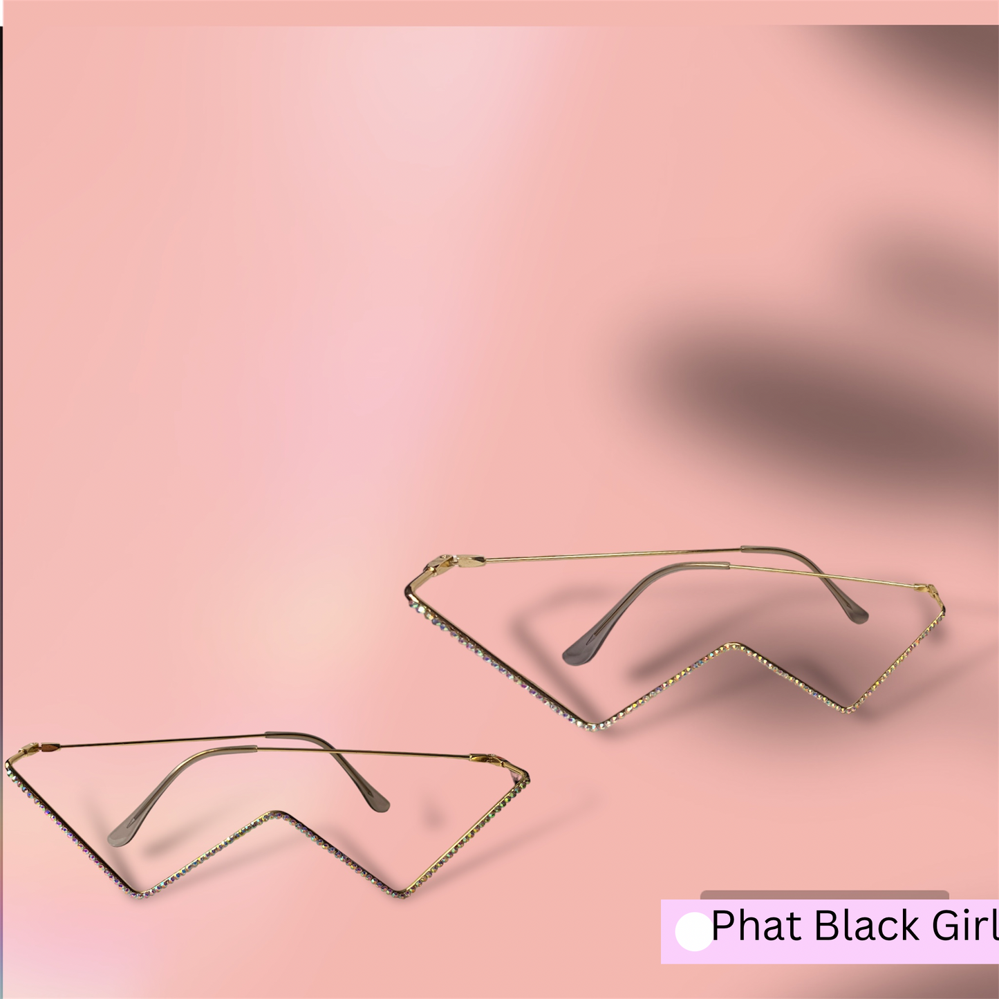 Rhinestone V letter Glasses