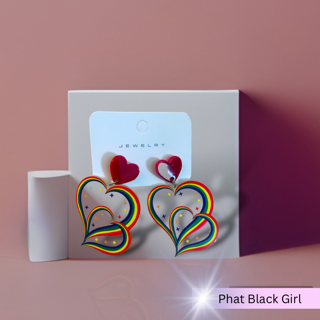 Rainbow Heart Earrings